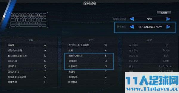 （2）	FIFA Online 2新键盘设定